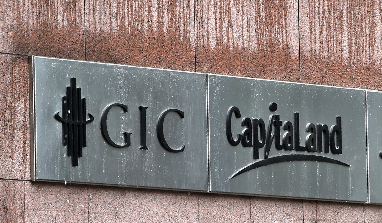 A Government of Singapore Investment Corporation (GIC) logo on the Capital Tower building in Singapore. Photo: AFP