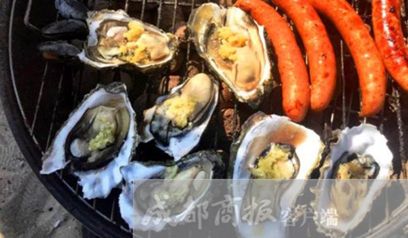 A lot like it hot: Invasive oysters receive some Sichuan treatment on the BBQ. Photo: Handout