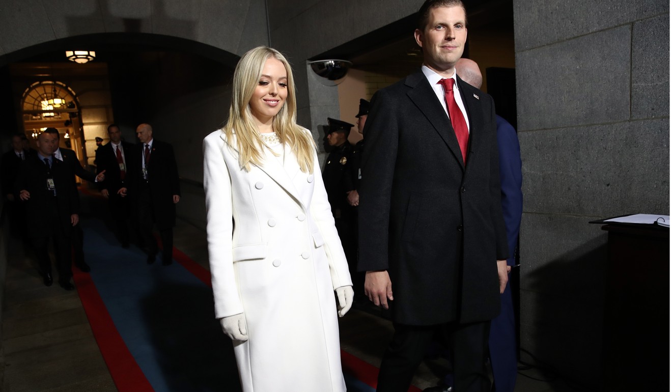 Tiffany Trump and Eric Trump arrive for President Donald Trump’s inauguration. Photo: AFP