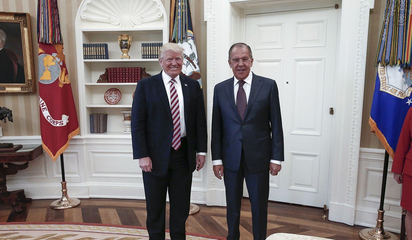US President Donald Trump meets with Russian Foreign Minister Sergei Lavrov in the Oval Office. Photo: AFP