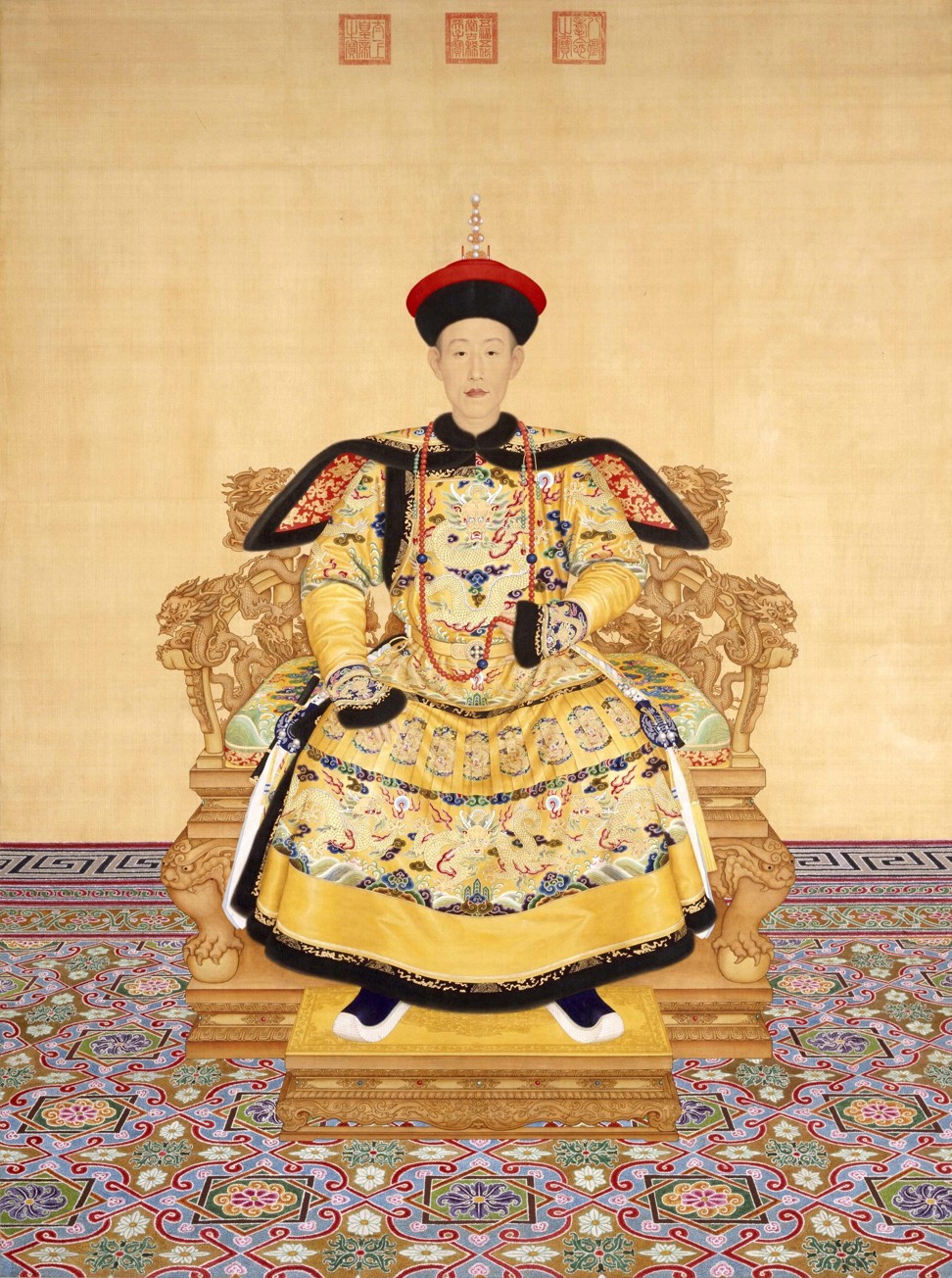 A painting of the Qianlong emperor, under whose rule attitudes towards European merchants changed.