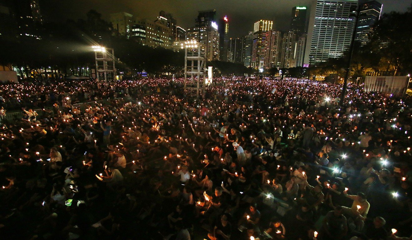 Organisers said 110,000 people turned up for the June 4 vigil in Victoria Park. Photo: Sam Tsang