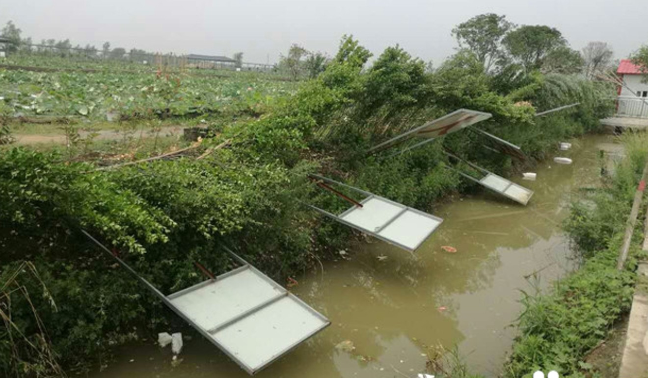 Billboards and walkways were damaged during the storm. Photo: Handout