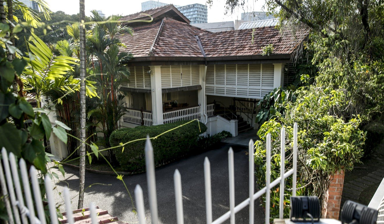 The family home at 38 Oxley Road that is at the centre of the Lee family feud. Photo: EPA