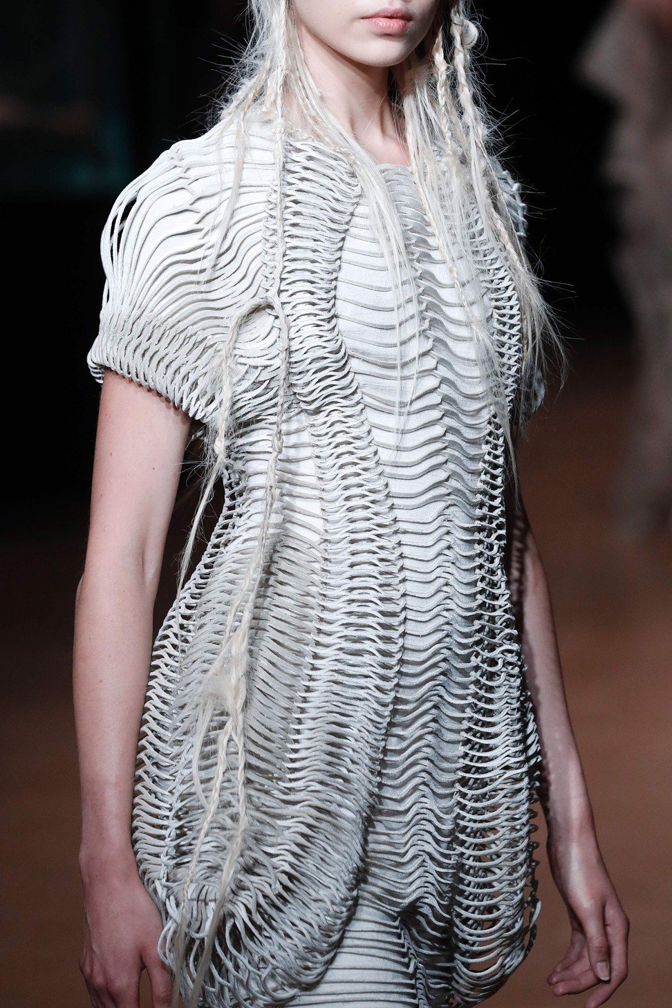 A model presents a 3D creation by Iris van Herpen at her haute couture autumn/winter 2017/2018 show in Paris. Photo: AFP