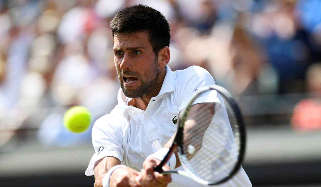 Novak Djokovic returns a forehand shot against Czech Republic’s Adam Pavlasek. Photo: Reuters