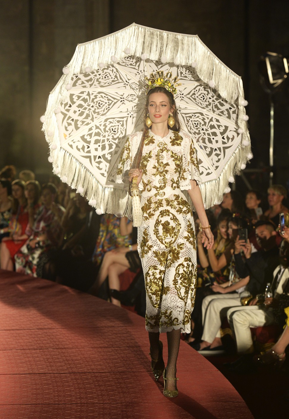 Model during the parade of Dolce and Gabbana in Pretoria Square in Palermo, Sicily. Photo: Handout