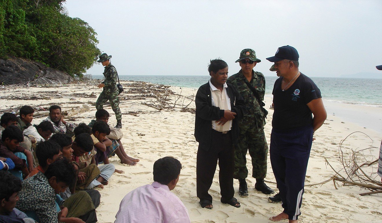 A photographs obtained by the South China Morning Post shows Thai army officers processing Rohingya refugees on the island of Koh Sai Daeng in late 2008. Photo: SCMP Pictures