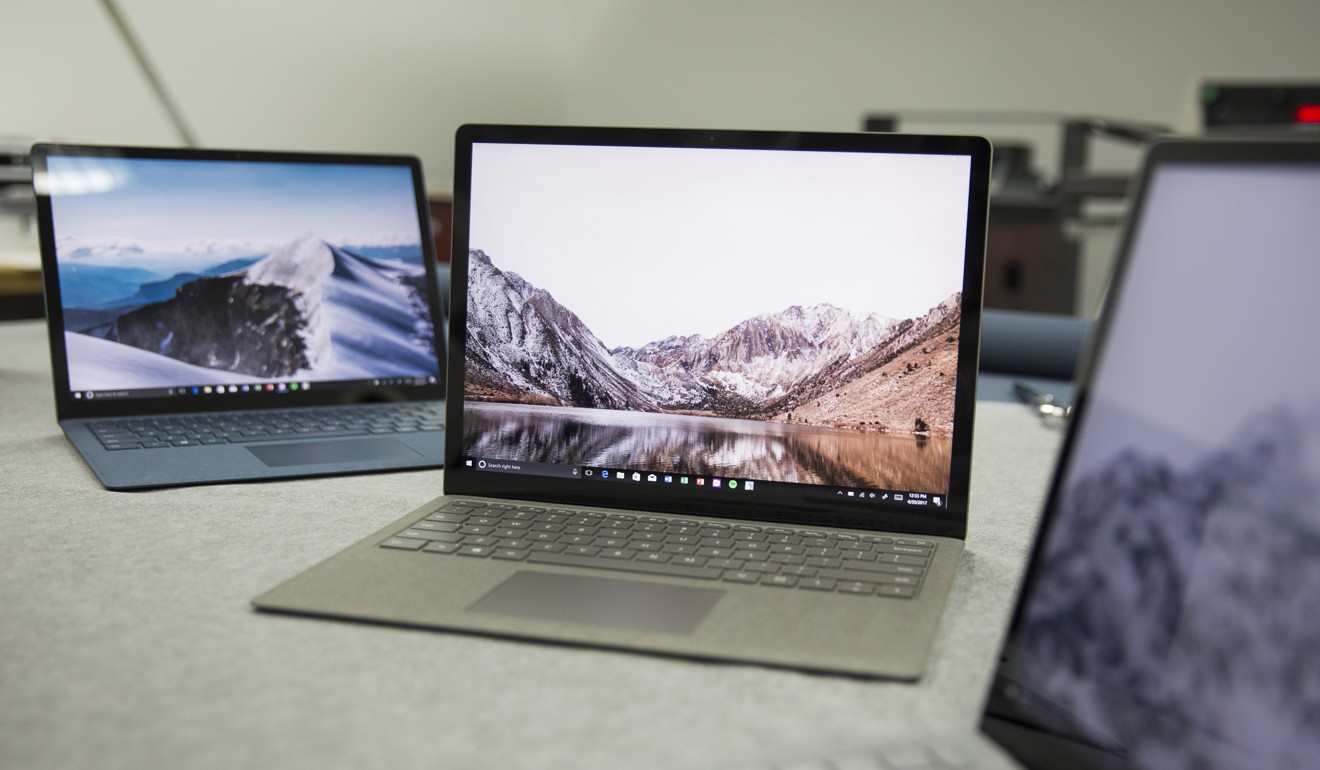 The Surface Laptop comes in several colours, though only platinum is available in Hong Kong. Photo: Bloomberg