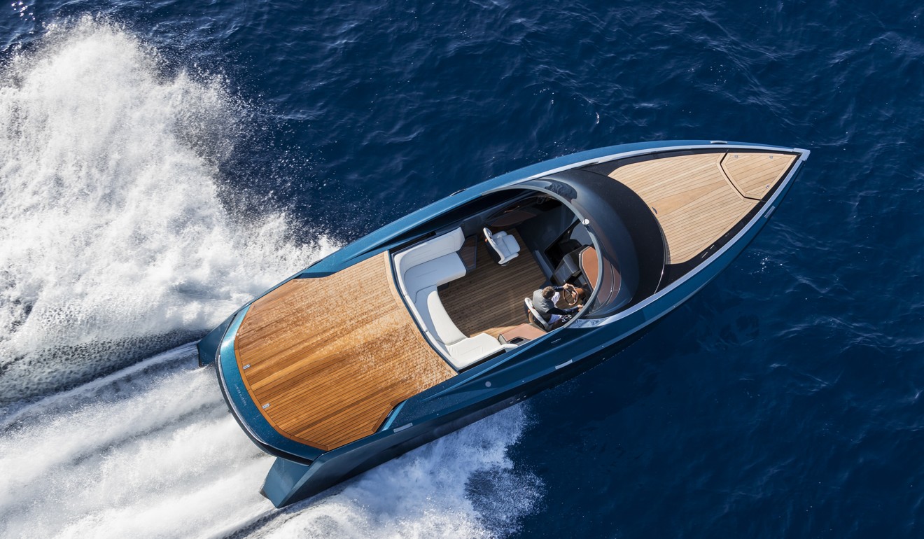 The result of a partnership between Quintessence Yachts and Aston Martin, the AM37 is a Bond-worthy powerboat, capable of reaching 50 knots.