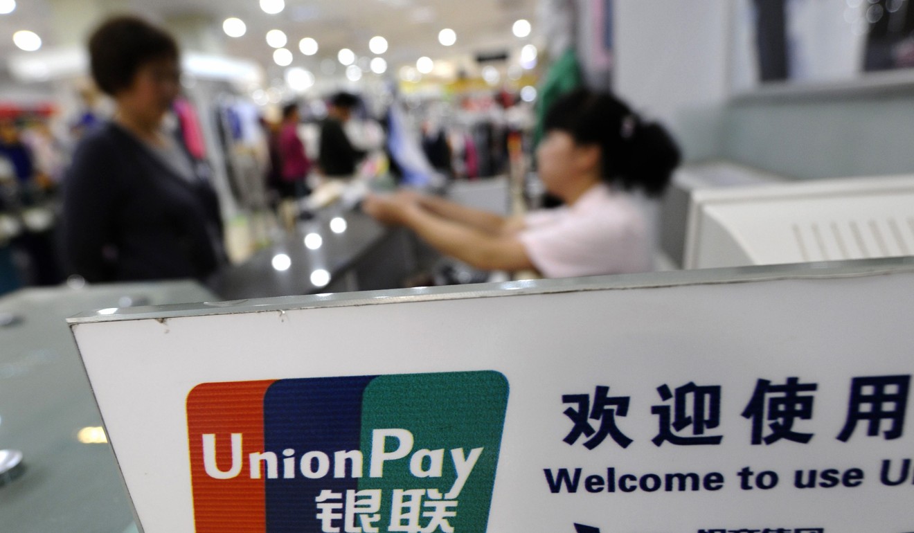 Chinese bank card operator UnionPay is the country’s current dominant card payment provider. Photo: Reuters