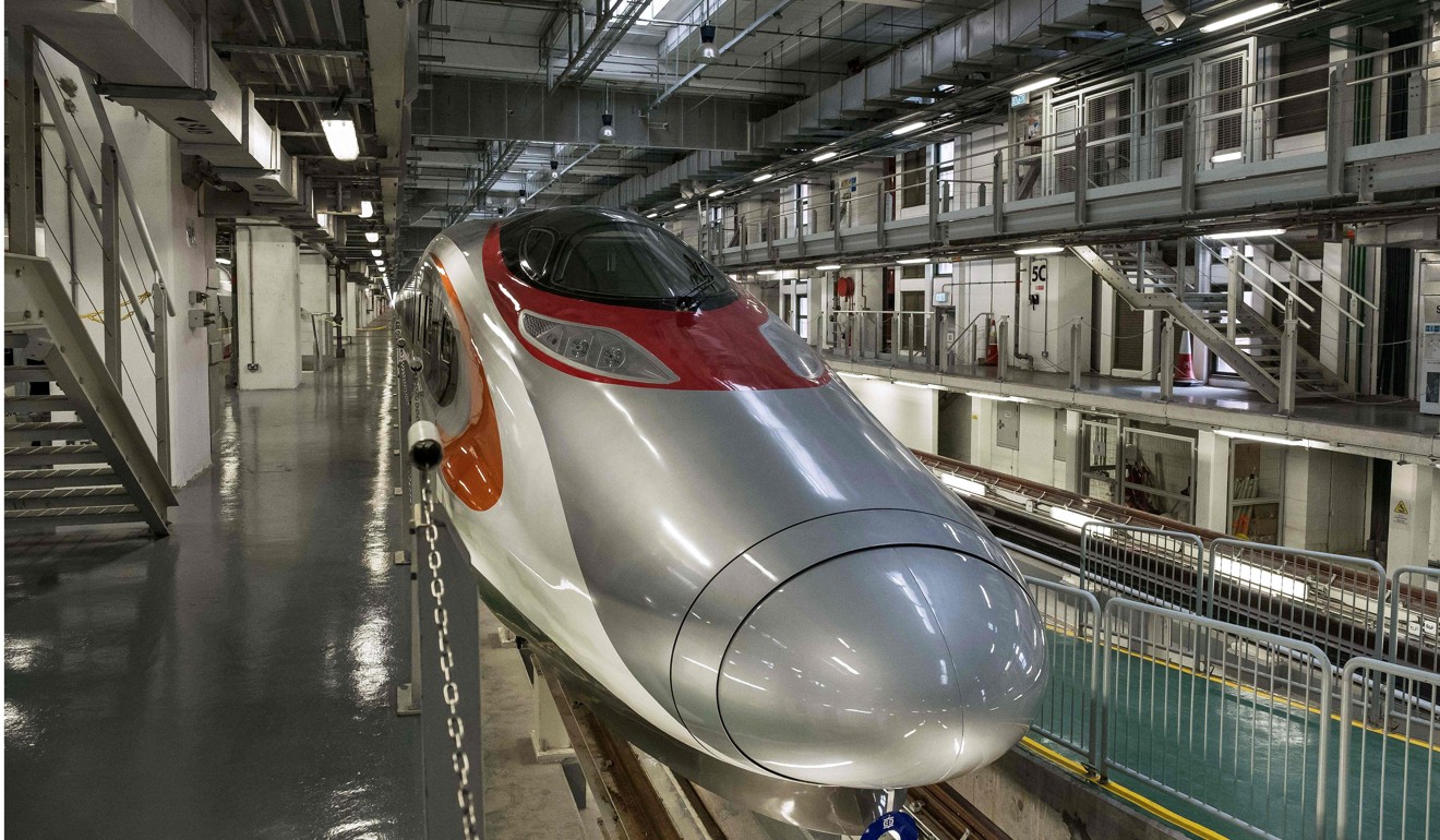 An express rail link train in Hong Kong on August 2. The prospect of closer ties between Hong Kong and the mainland excites people who love the country and Hong Kong, but fills members of the opposition camp with fear and dread. Photo: AFP