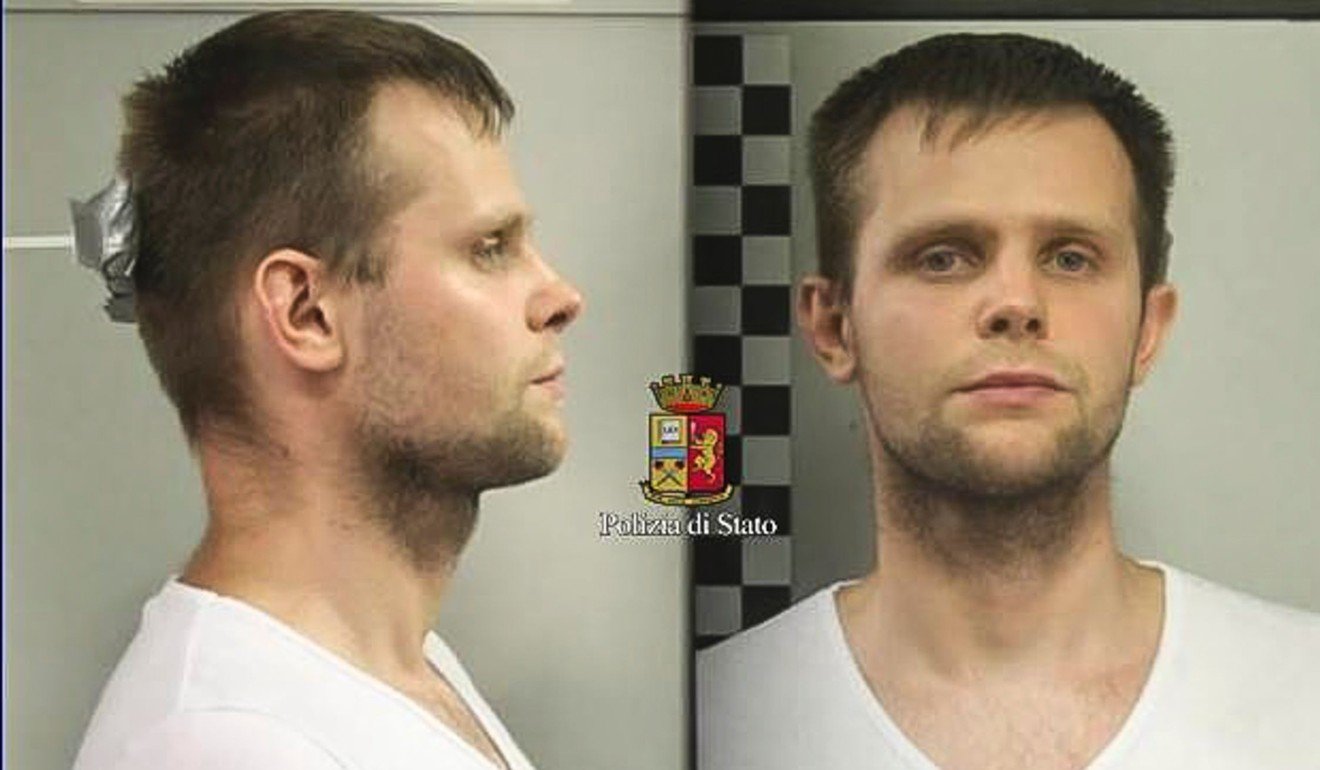 This handout document released by the Italian police on Saturday shows Polish man Pawel Lukasz Herba, who was arrested in Milan for orchestrating the alleged abduction of a British model. Photo: AFP