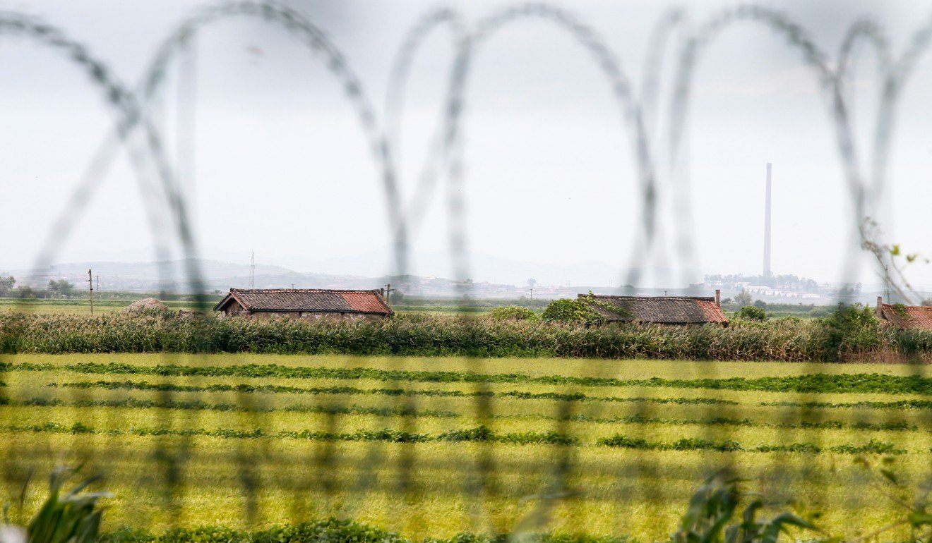 North Korean houses are pictured from Dandong city, China's border city with North Korea in Liaoning province. Photo: Simon Song