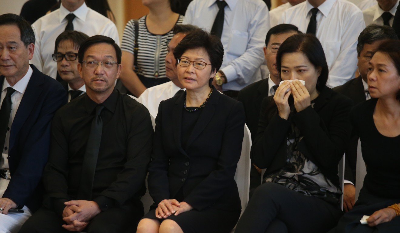 Carrie Lam mourns the passing of rural leader Lau Wong-fat. Photo: K. Y. Cheng