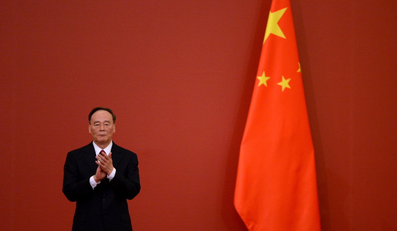 Central Commission for Discipline Inspection secretary Wang Qishan at the Great Hall of the People in Beijing in September 2015. Photo: AFP