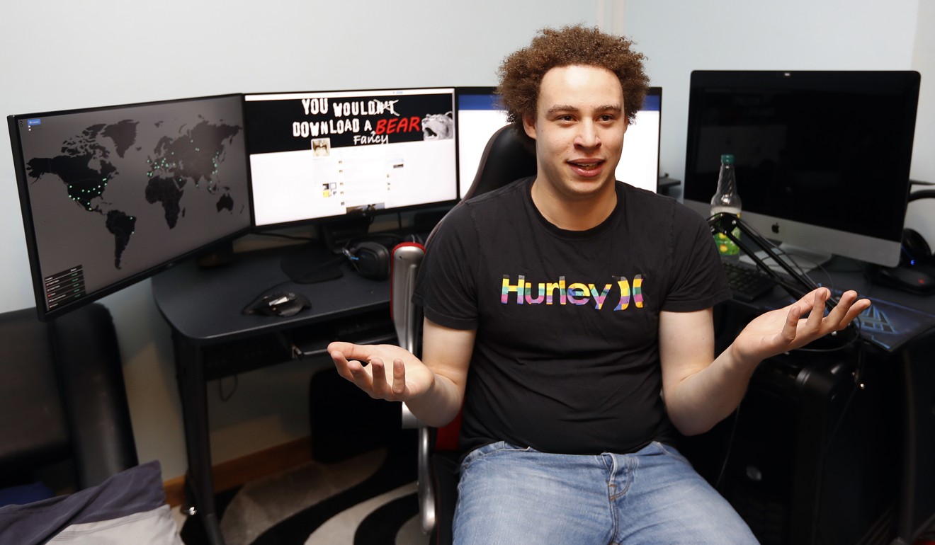 In this file photo, British IT expert Marcus Hutchins speaks during an interview in Ilfracombe, England. Hutchins, a young British researcher credited with derailing a global cyberattack in May, was arrested over charges of creating and distributing banking malware, US authorities said. Photo: AP