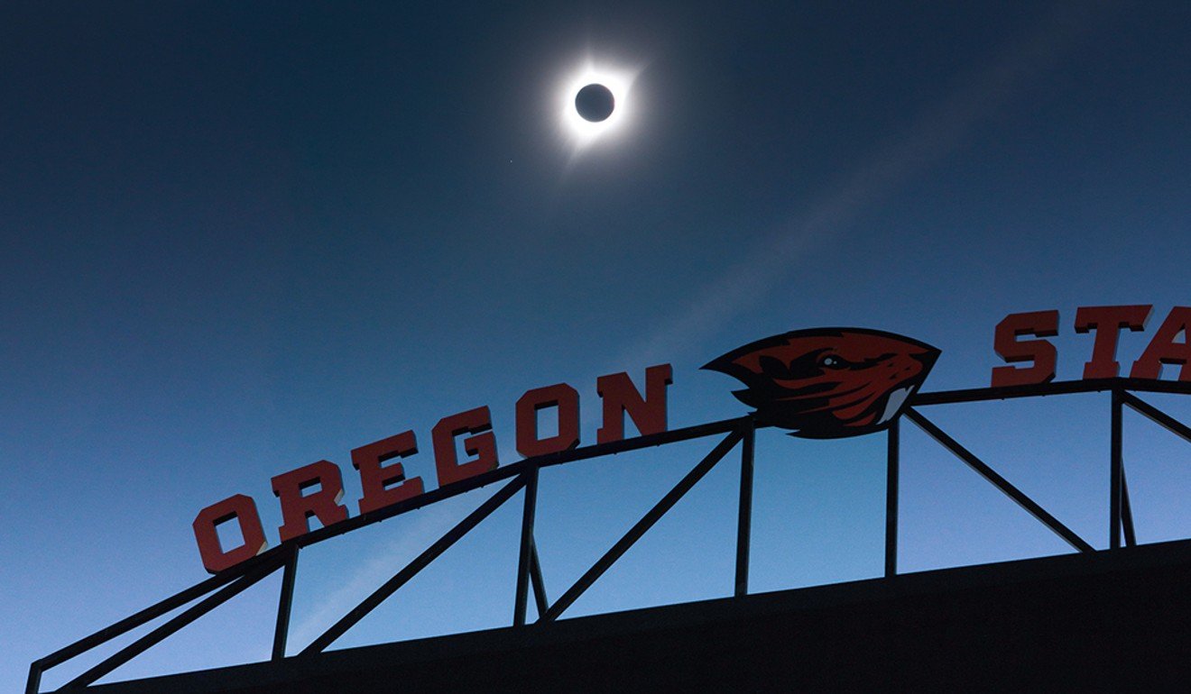 The moment of totality over Corvallis, Oregon. Photo: Xinhua