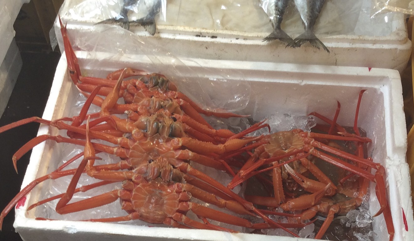 Crabs are shown at Gwangjang Market in Seoul. Photo: Susan Jung