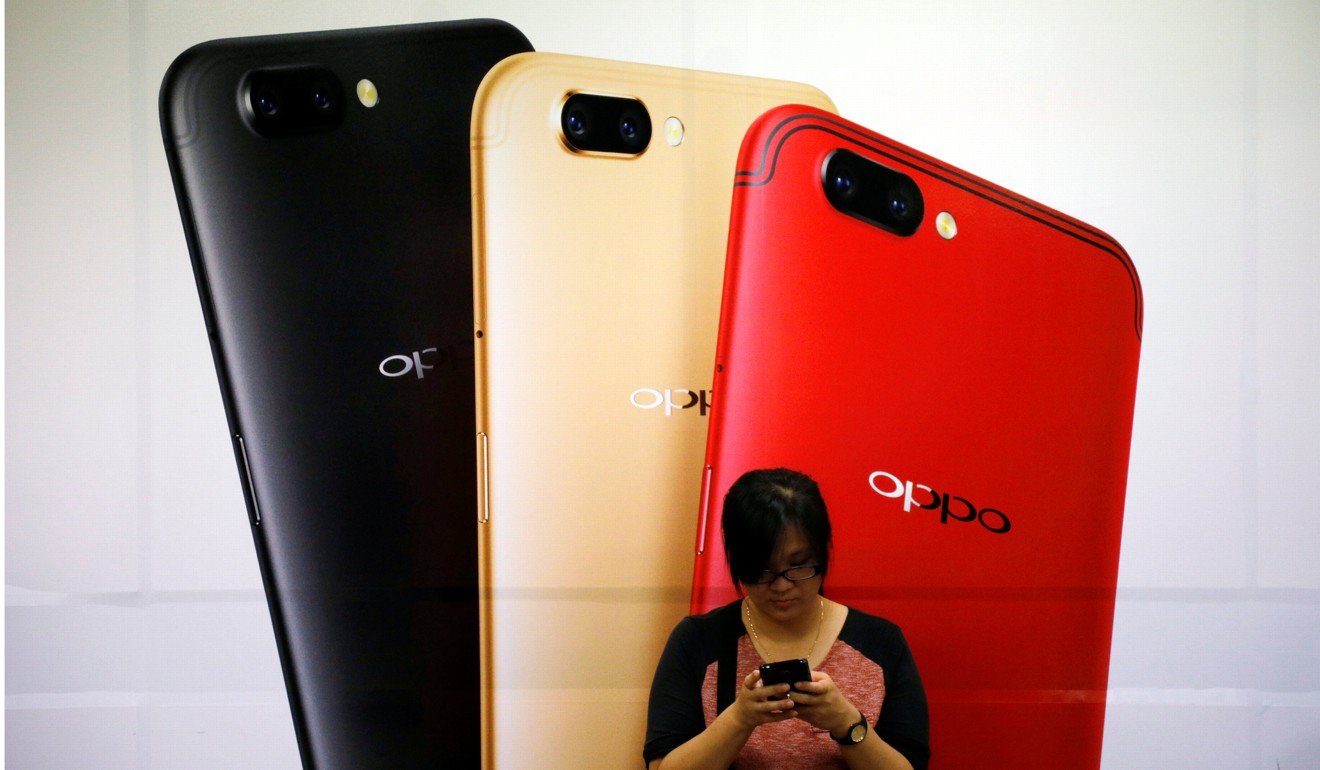 Chinese company Oppo is now fourth on the list of global smartphone sales. Photo: Reuters