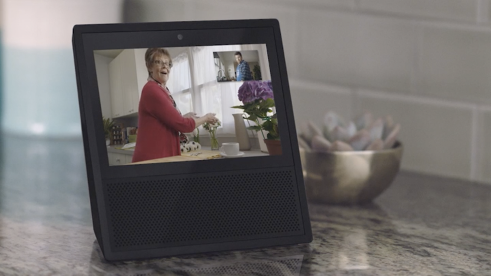 The Amazon Echo Show functions similarly to Building 8's forthcoming video chat device, codenamed Aloha. Photo: Amazon
