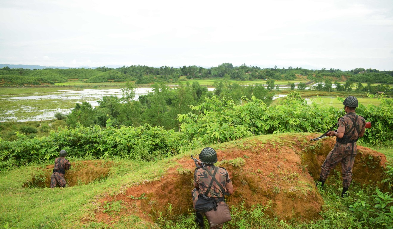 Bangladesh border guard on alert as Rohingya escape fresh gunfire at the Bangladesh-Myanmar frontier. Photo: AFP