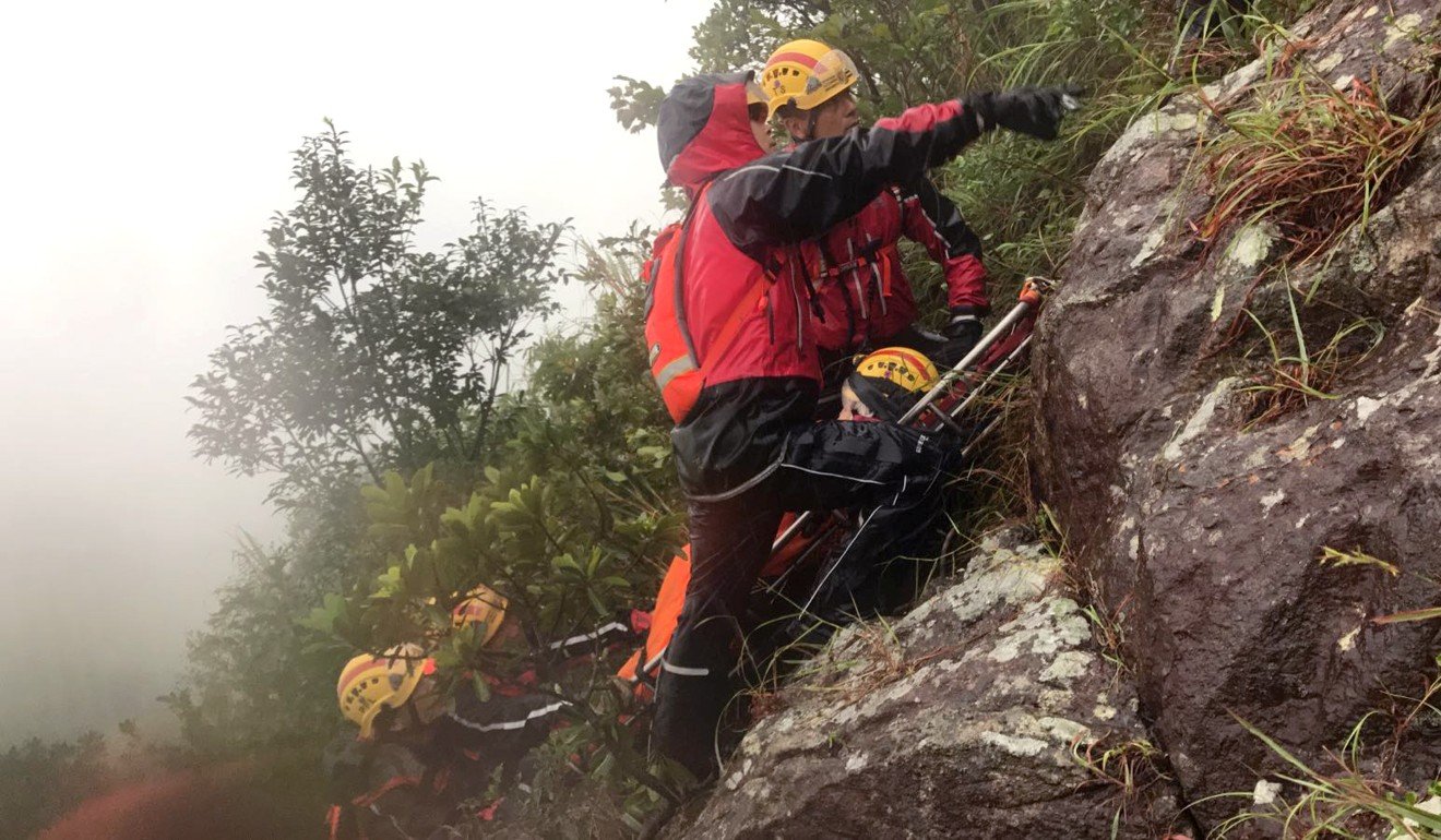 An extensive operation involved 160 firefighters on Sunday to help the two stranded tourists.