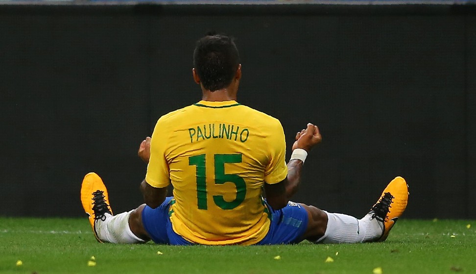 New Barcelona signing Paulinho opened the scoring for Brazil. Photo: Reuters