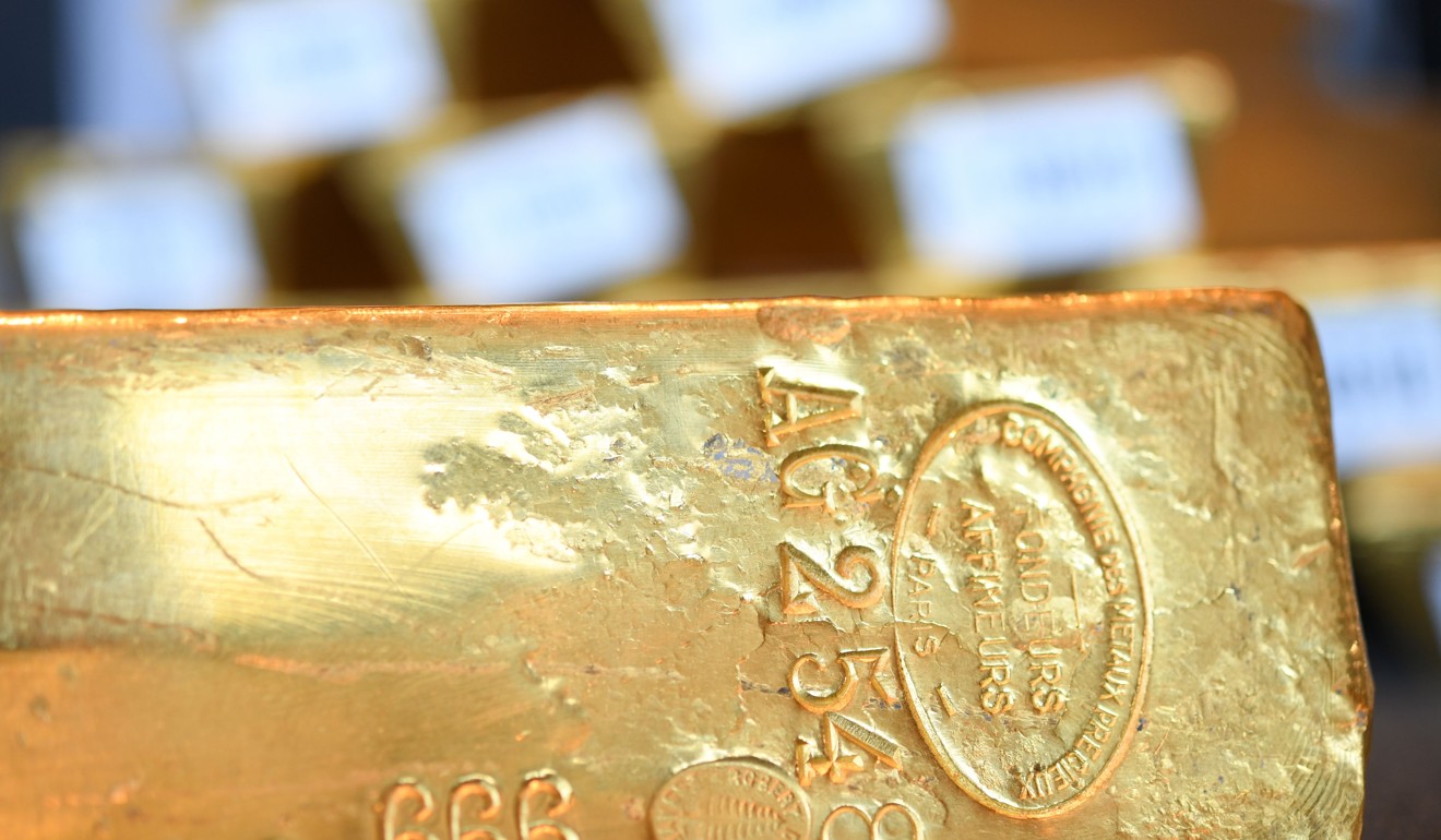 Gold bars are presented at the German Central Bank in Frankfurt am Main. Photo: dpa via AFP