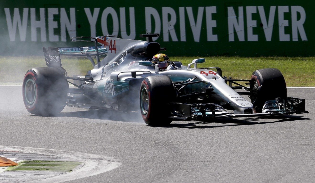 Hamilton on his way to victory in the Italian Grand Prix. Photo: AP