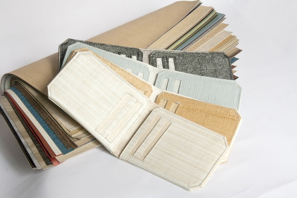 Wallets made out of recycled wallpaper by upcycling product designer Kevin Cheung. Photo: Kevin Cheung