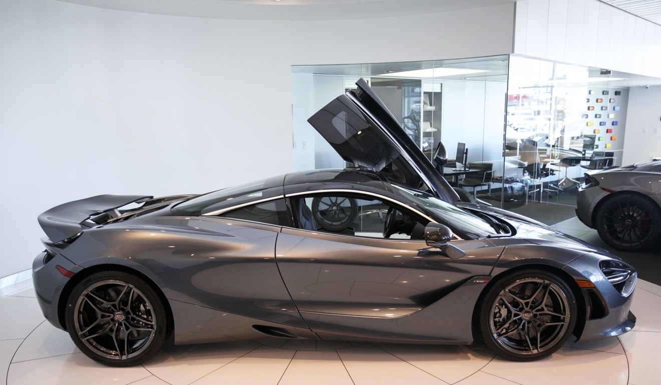 A McLaren Automotive 720S vehicle is displayed inside the McLaren Newport Beach dealership in California. While offering more ‘practical’ cars, such as this year's 570 Spider convertible, put the brand within reach of a larger customer base. Photo: Bloomberg