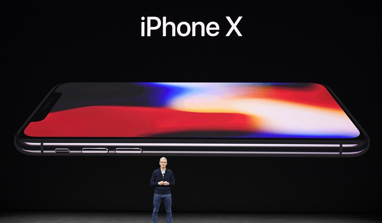 Tim Cook, chief executive officer of Apple Inc., speaks about the iPhone X . Photo: Bloomberg