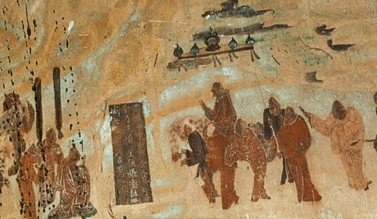 A mural found in Dunhuang depicts the Zhang Qian's journey to the west regions. Picture: Alamy