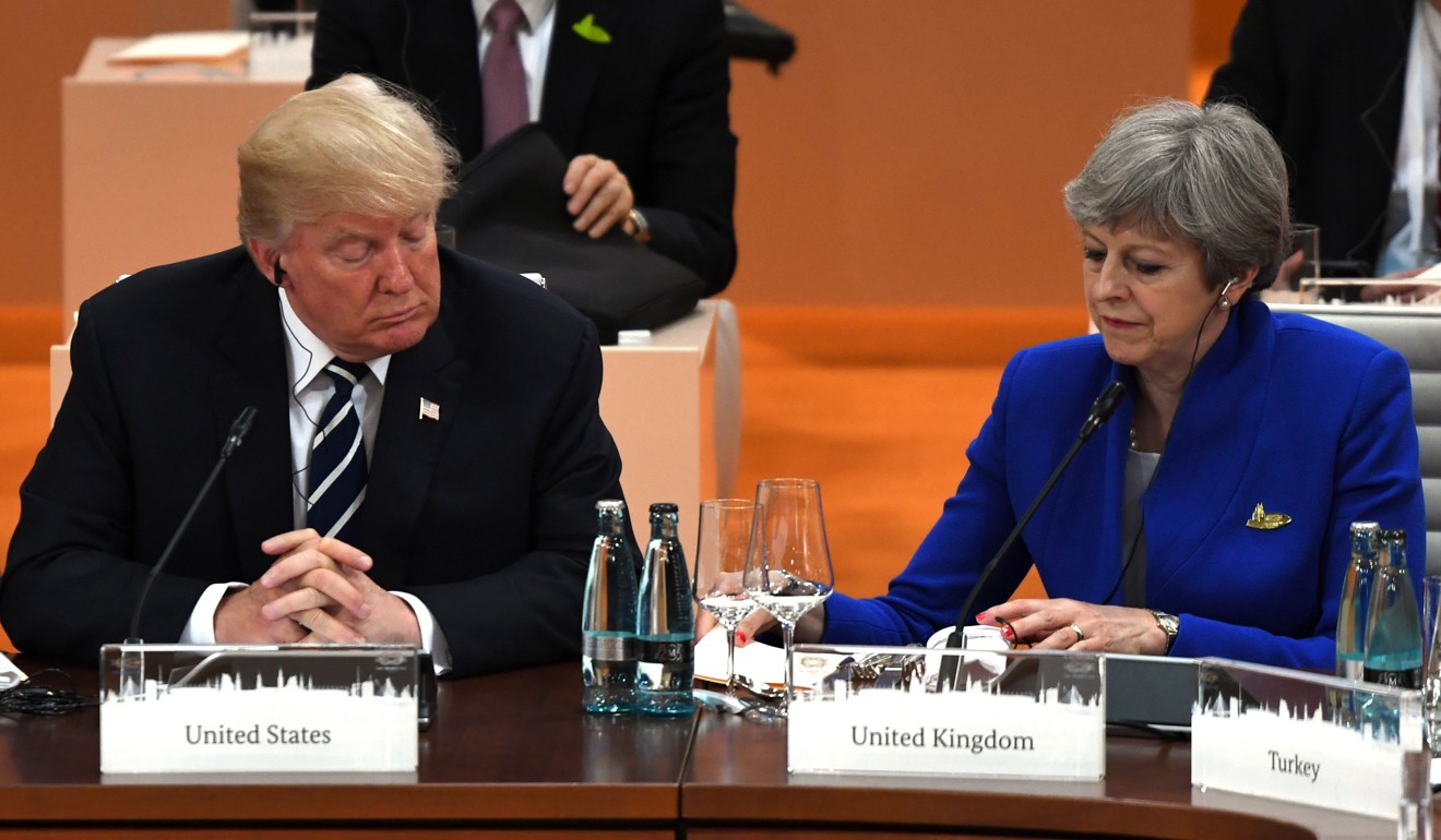 US President Donald Trump and Britain's Prime Minister Theresa May. The pair are again set to meet at next week’s UN General Assembly. Photo: AFP