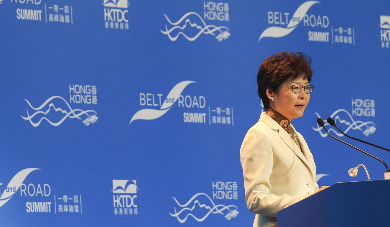 Hong Kong Chief Executive Carrie Lam Cheng Yuet-ngor at September’s belt and road summit in the city. Photo: David Wong
