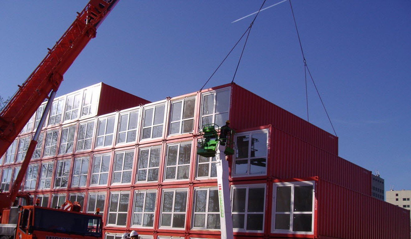 Prefabricated boxes used for housing in Amsterdam, the Netherlands. Photo: Handout