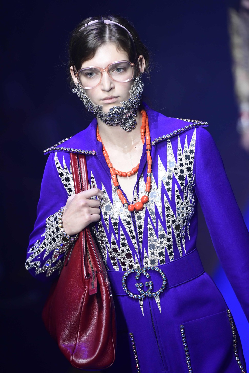 A model displays a creation from the Gucci spring/summer 2018 show at the Milan Fashion Week. Photo: AFP