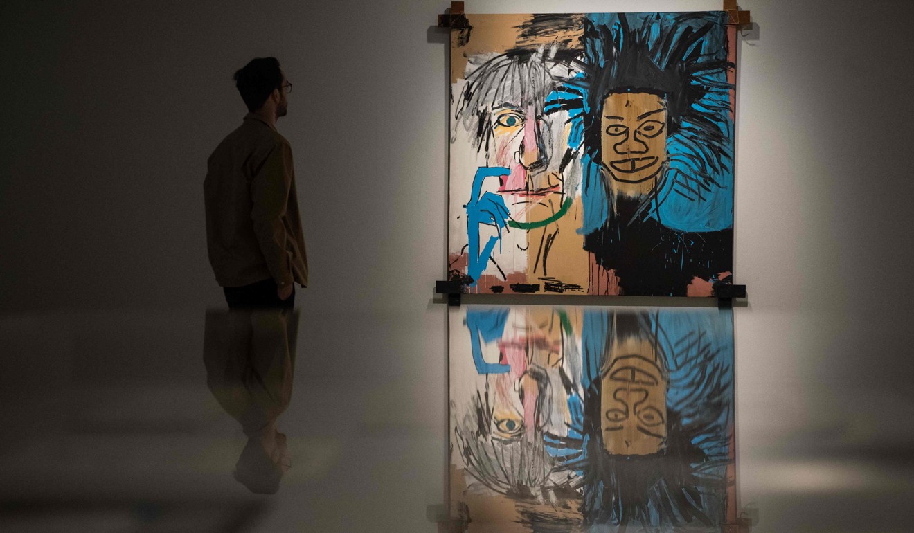 Basquiat’s ‘Dos Cabezas’ (1982), which depicts himself and Andy Warhol. Photo: AFP