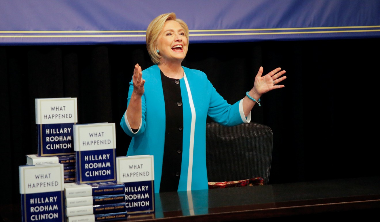 Hillary Clinton attends a signing of her new book What Happened at Barnes & Noble bookstore at Union Square in Manhattan, New York. Photo: Reuters