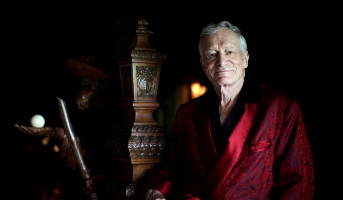Playboy magazine founder Hugh Hefner poses for a portrait at his Playboy mansion in Los Angeles in 2010. Photo: Reuters