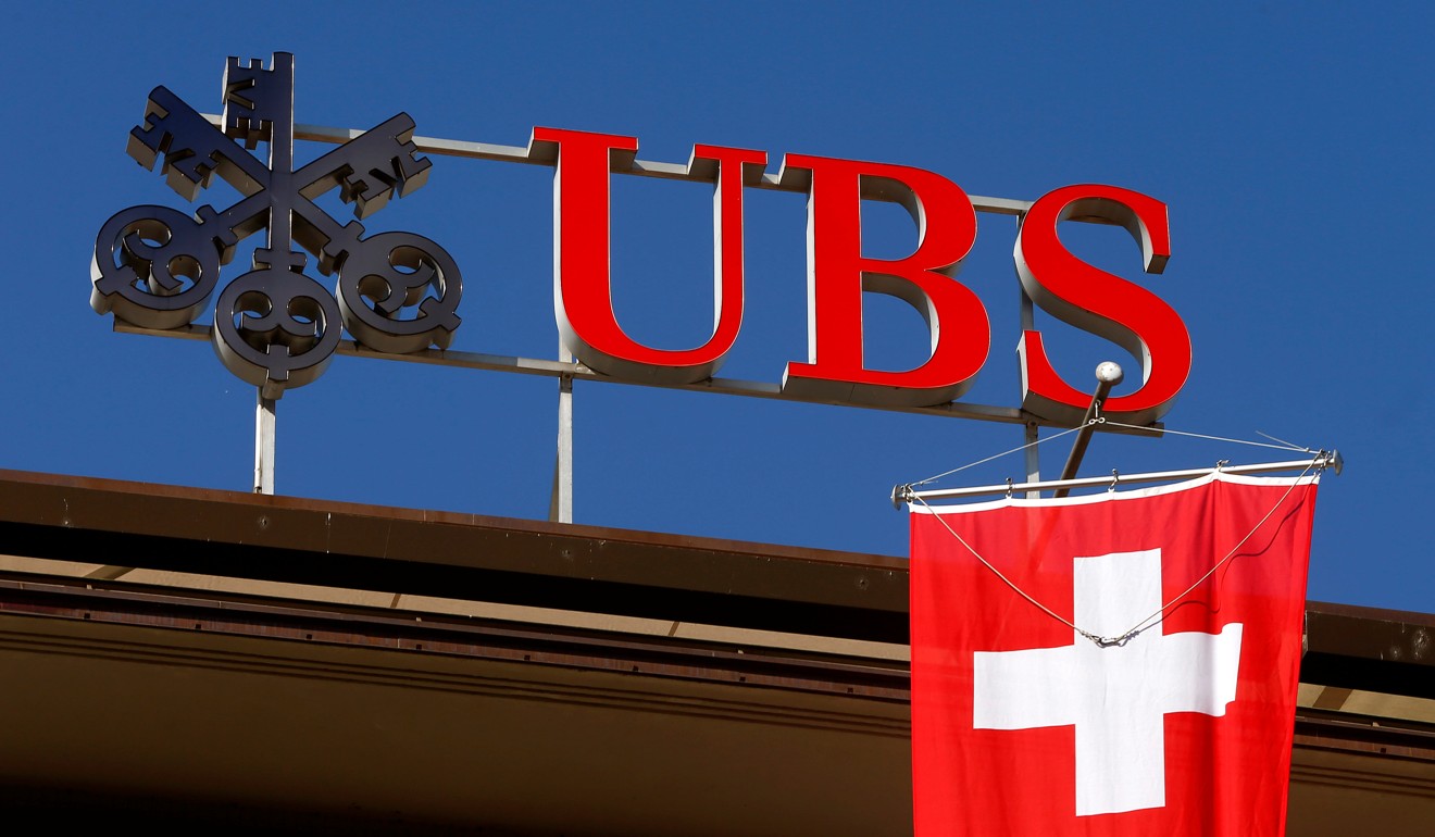 A UBS logo in Zurich, Switzerland. The bank sees potential in digital currencies but does not believe bitcoin will become widely used. Photo: Reuters