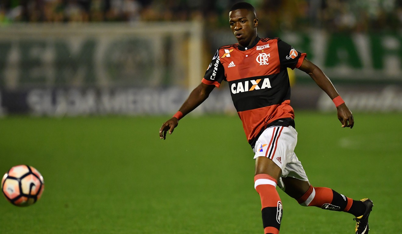 Star Brazilian striker Vinicius Junior is unavailable for the under-17 World Cup. Photo; AFP