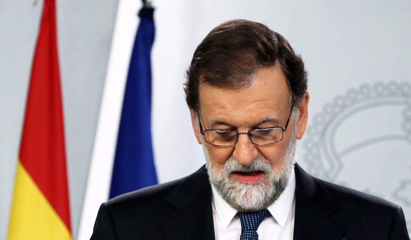 Spanish Prime Minister Mariano Rajoy says his government will not submit to “blackmail” over Catalonia’s drive for independence. Photo: EPA