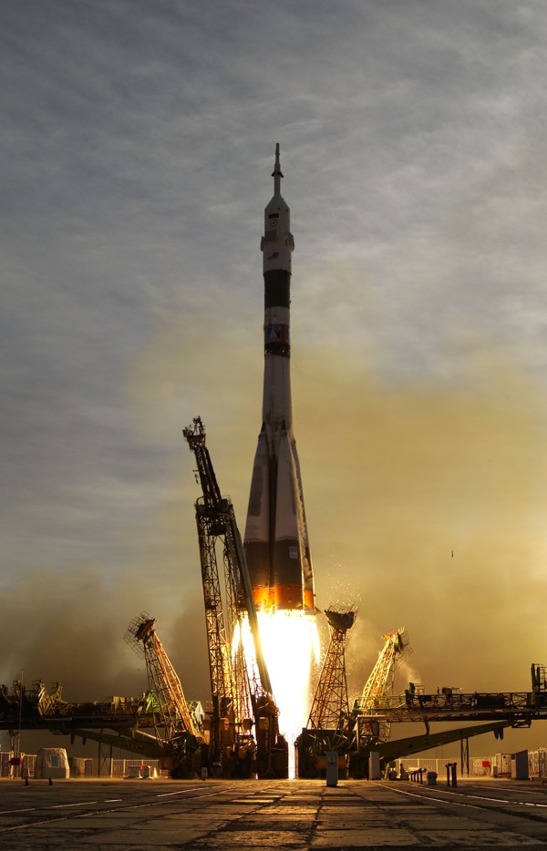 The Soyuz TMA-5 spacecraft blasts off from the Baikonur Cosmodrome, in Kazakhstan, on October 14, 2004, carrying Chiao to the International Space Station. Picture: courtesy Nasa