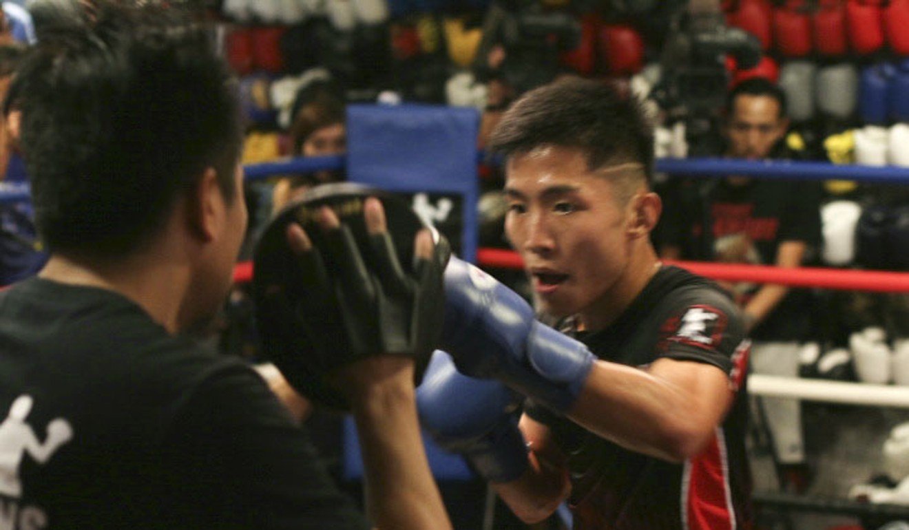 Hong Kong boxer Raymond Poon Kai-ching training at the DEF gym in Sheung Wan. Photo: Unus Alladin
