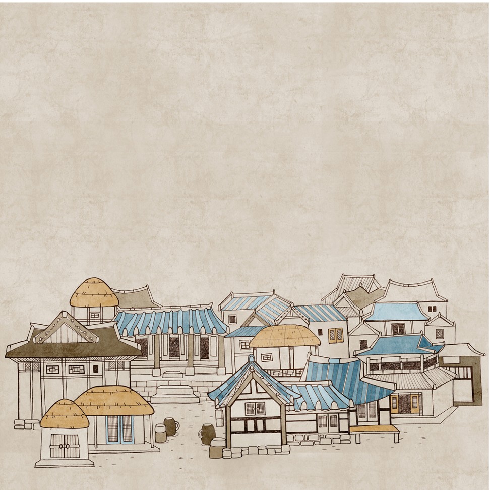 This hand-drawn image shows colonial-era Korean houses from the time in which Kim Tongin’s short stories are set. Photo: Shutterstock