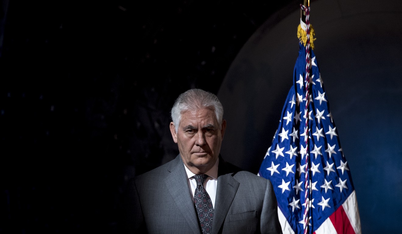 US Secretary of State Rex Tillerson arrives last week for the first meeting of the National Space Council in Chantilly, Virginia. Photo: AP