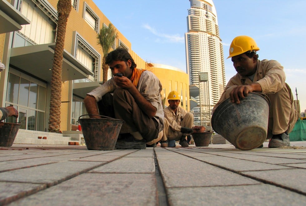 Indian labourers in Dubai.