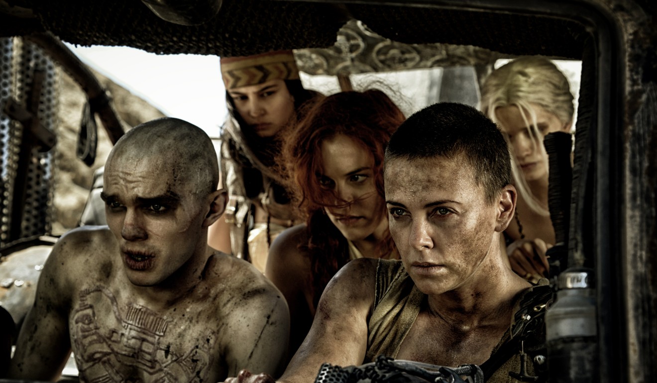 Hoult (left) with Charlize Theron in Mad Max: Fury Road (2015)